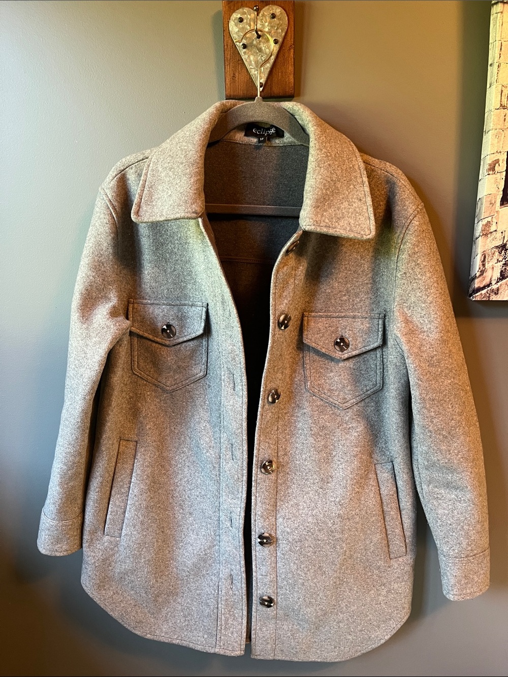Eclipse Light Gray Shacket - Picture 6 of 6